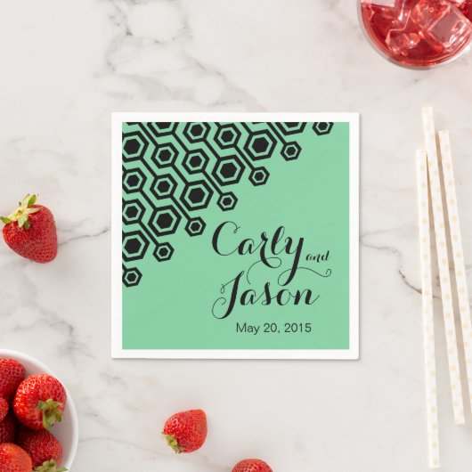 Diagonaler geometrischer Cocktail | Minze Serviette (Beispiel)