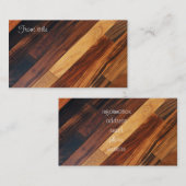 Diagonaler Holzfußboden Visitenkarte (Vorne/Hinten)