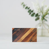Diagonaler Holzfußboden Visitenkarte (Stehend Vorderseite)