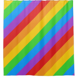 Diagonaler Regenbogen-Duschvorhang: Bold Strip Duschvorhang