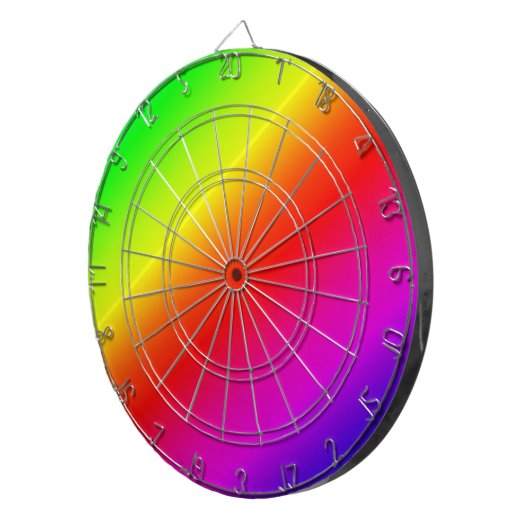 Diagonaler Regenbogen rot bis grün Dartscheibe (Vorderseite rechts)