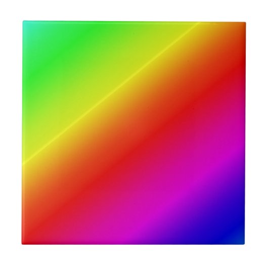 Diagonaler Regenbogen rot bis grün Fliese (Vorderseite)