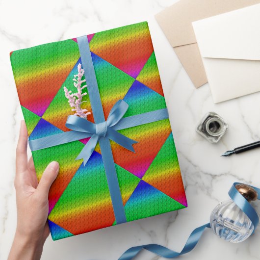 Diagonaler Regenbogen rot bis grün Geschenkpapier (Schenken)