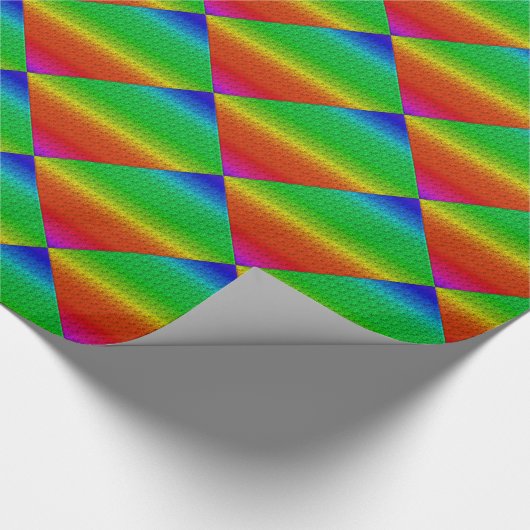 Diagonaler Regenbogen rot bis grün Geschenkpapier (Ecke)