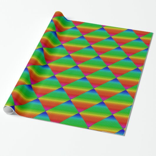 Diagonaler Regenbogen rot bis grün Geschenkpapier (Ungerollt)
