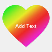 Diagonaler Regenbogen rot bis grün Herz-Aufkleber (Vorderseite)