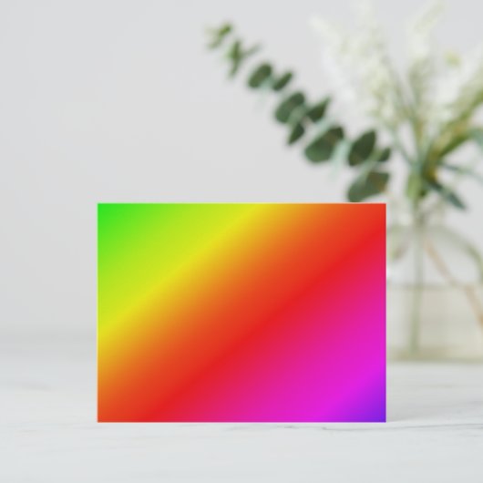 Diagonaler Regenbogen rot bis grün Postkarte (Stehend Vorderseite)