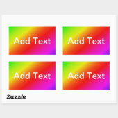 Diagonaler Regenbogen rot bis grün Rechteckiger Aufkleber (Blatt)