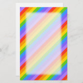 Diagonaler Regenbogen Stripes Muster Briefpapier (Vorne/Hinten)