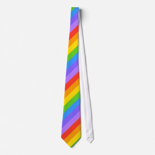 Diagonaler Regenbogen Stripes Muster Krawatte (Vorderseite)