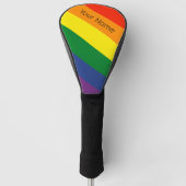 Diagonaler Regenbogen Stripter Individuelle Name Golf Headcover (Vorderseite)