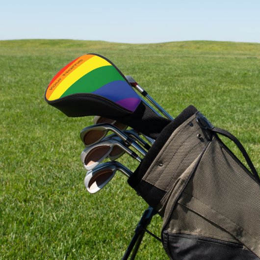 Diagonaler Regenbogen Stripter Individuelle Name Golf Headcover (In SItu)