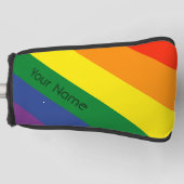 Diagonaler Regenbogen Stripter Individuelle Name Golf Headcover (Vorderseite)