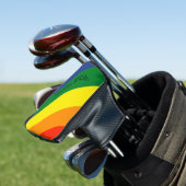 Diagonaler Regenbogen Stripter Individuelle Name Golf Headcover (In Situ)