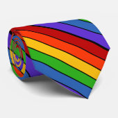 Diagonaler Regenbogenstreifen Krawatte (Gerollt)