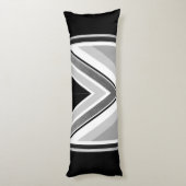 Diagonaler schwarzer grauer Streifen Seitenschläferkissen (Rückseite (Vertikal))