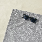 Diagonaler Silber Glitzer Gradient Ombre Monogramm Strandtuch (Beispiel)