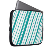 Diagonaler Streifen ~ Aquamarin Laptopschutzhülle (Vorne Rechts)