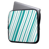 Diagonaler Streifen ~ Aquamarin Laptopschutzhülle (Vorderseite Links)
