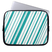 Diagonaler Streifen ~ Aquamarin Laptopschutzhülle (Vorderseite)