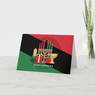 diagonaler Streifen Happy Kwanzaa Feiertagskarte