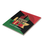 diagonaler Streifen Happy Kwanzaa Fliese (Seite)