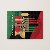 diagonaler Streifen Happy Kwanzaa Puzzle (Horizontal)