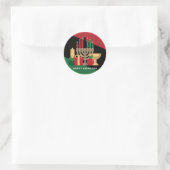 diagonaler Streifen Happy Kwanzaa Runder Aufkleber (Tasche)