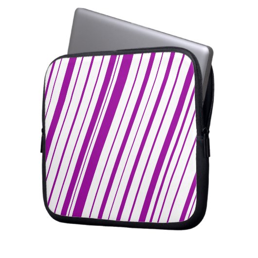 Diagonaler Streifen ~ Lila Laptopschutzhülle (Vorderseite Links)