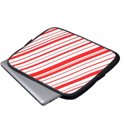 Diagonaler Streifen ~ Rot Laptopschutzhülle (Vorne Knopf)