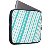Diagonaler Streifen ~ Türkis Laptopschutzhülle (Vorne Rechts)