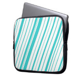 Diagonaler Streifen ~ Türkis Laptopschutzhülle (Vorderseite Links)
