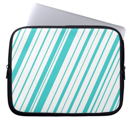 Diagonaler Streifen ~ Türkis Laptopschutzhülle (Vorderseite)