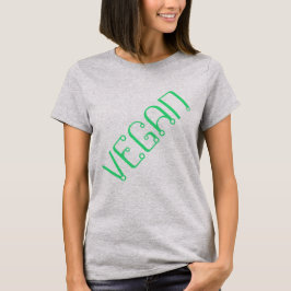 Diagonaler "VEGANER" T - Shirt von Frauen
