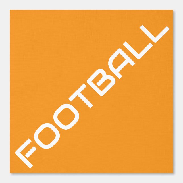 Diagonaler weißer FOOTBALL-Text auf hellorangefarb Tapete (Vorderseite)