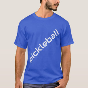 Diagonaler weißer PICKLEBALL-Text auf Deep Royal B T-Shirt