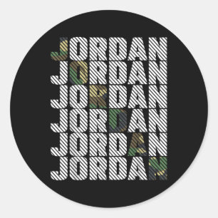 Diagonales Jordan-Tarnmuster grüne Tarnung Runder Aufkleber