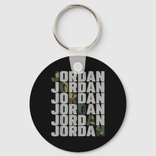 Diagonales Jordan-Tarnmuster grüne Tarnung Schlüsselanhänger
