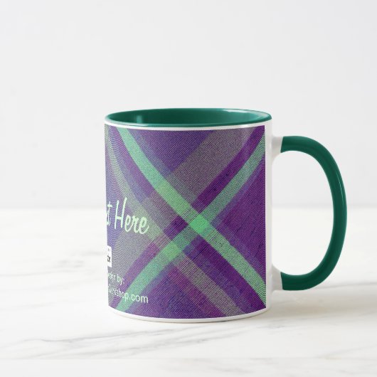 Diagonales Karo, Ihr Text hier Tasse (Rechts)