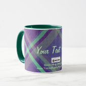 Diagonales Karo, Ihr Text hier Tasse (Vorderseite Links)