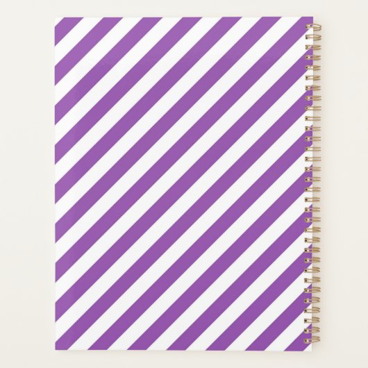Diagonales lila-weiße Streifenmuster Planer (Rückseite)