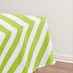Diagonales limettgrün-weiß gestreiftes Muster Tischdecke
