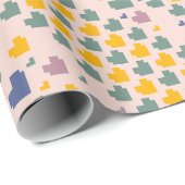 Diagonales Pixel-Herz-Muster Geschenkpapier (Rolleneckpunkt)