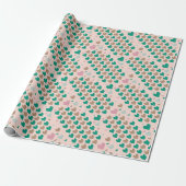 Diagonales Pixel-Herz-Muster Geschenkpapier (Ungerollt)