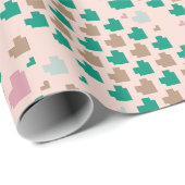 Diagonales Pixel-Herz-Muster Geschenkpapier (Rolleneckpunkt)