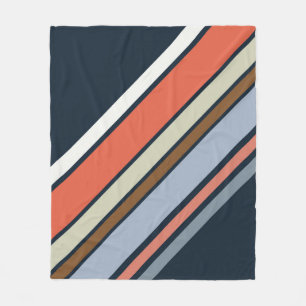Diagonales Retro-Streifen-Design Fleecedecke