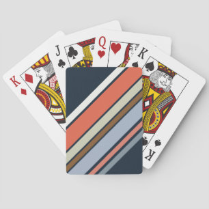 Diagonales Retro-Streifen-Design Spielkarten
