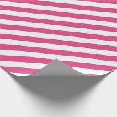 Diagonales rosa-weiße Streifenmuster Geschenkpapier (Ecke)