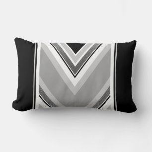 Diagonales schwarzes, graues, metallisches Streife Lendenkissen