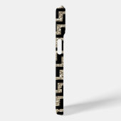 Diagonales schwarzes Zickzack Gold personalisiert Case-Mate iPhone Hülle (Rückseite / Rechts)